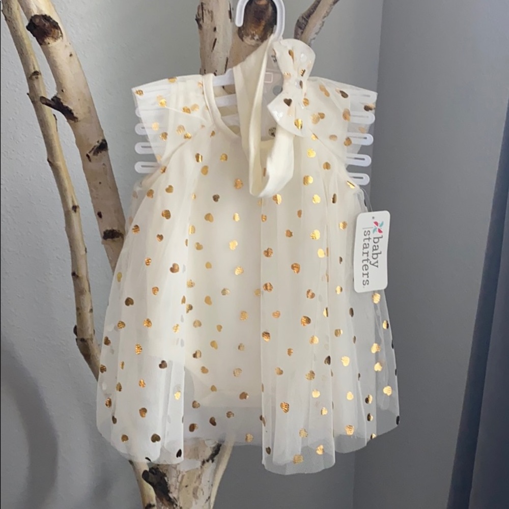 Tulle Heart Printed Dress